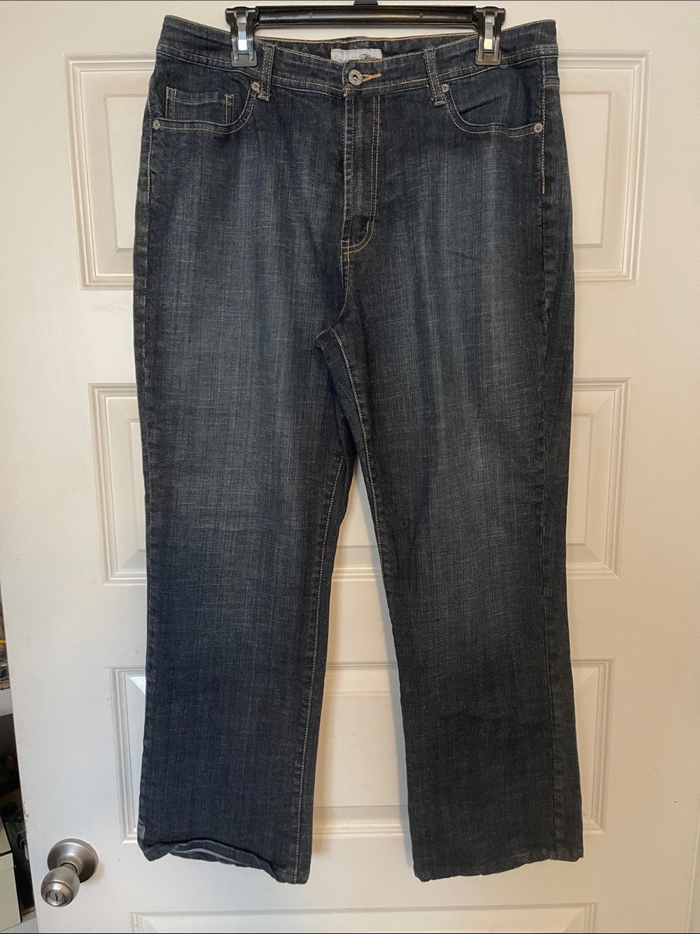 Chico's Women's Boot Cut Jeans in Dark Wash Gray-Black